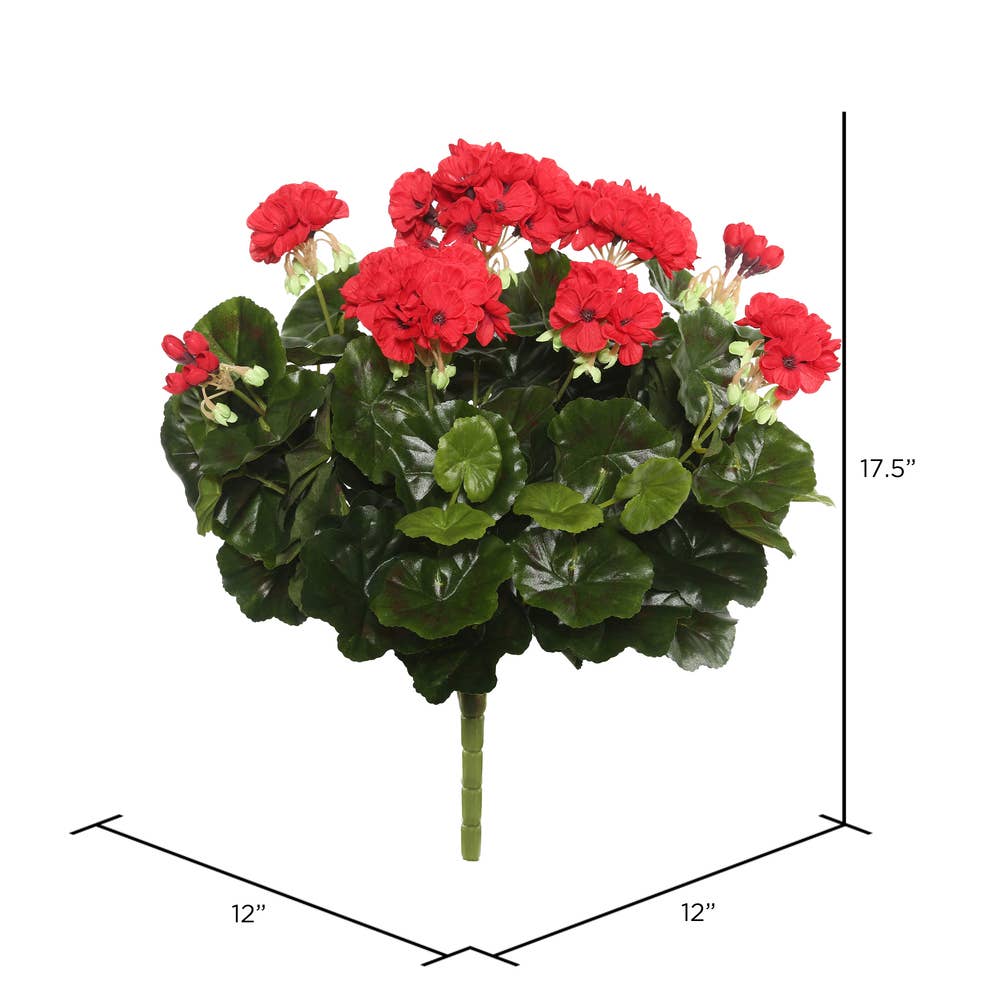 Vickerman 17.5" Red Geranium Bush for wholesale on Faire1
