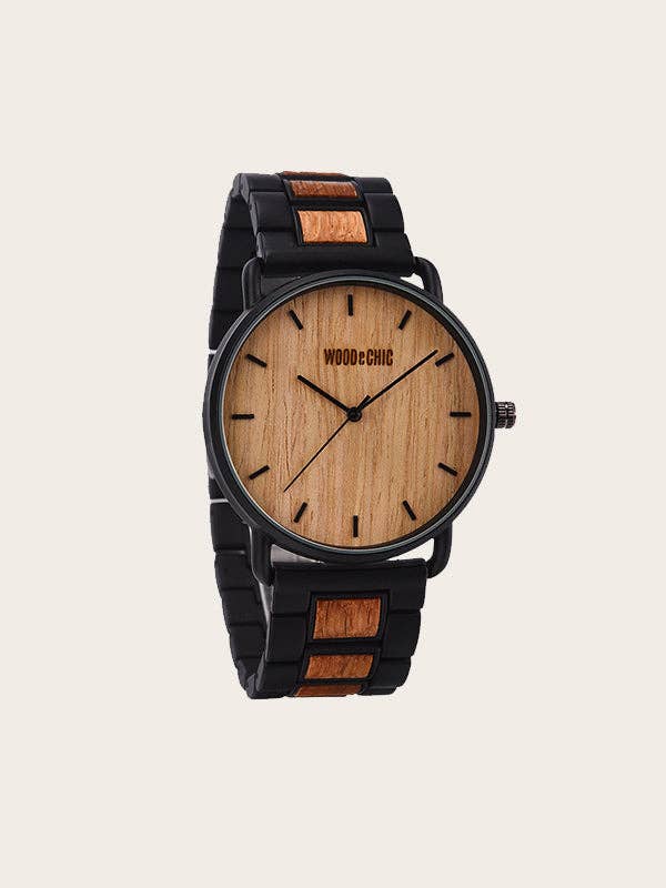 Wood&Chic – wholesale Armbandsur - Herr – Mäns trä kvarts klocka - Rambutan