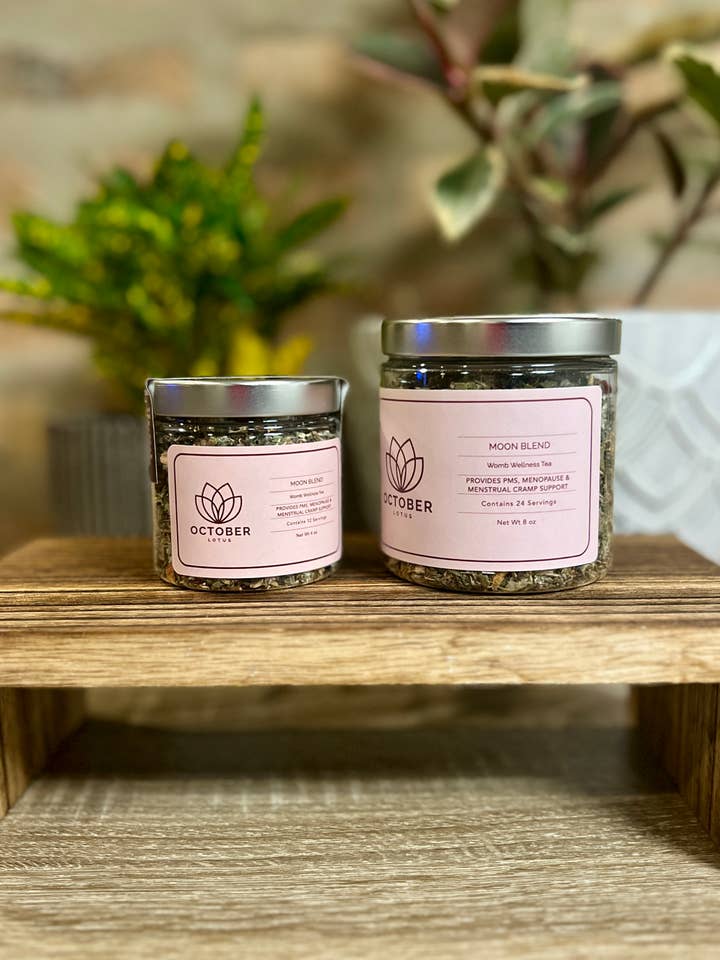 Moon Blend Womb Wellness Herbal Tea for wholesale by October Lotus