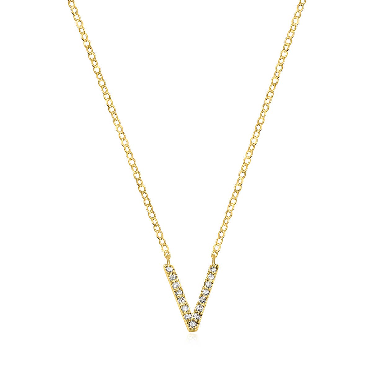 Amelia Rose Jewelry - Vendita all'ingrosso Collana con ciondolo/pendaglio - Collana con iniziale in diamanti pavé oro - Una delle preferite di Oprah14