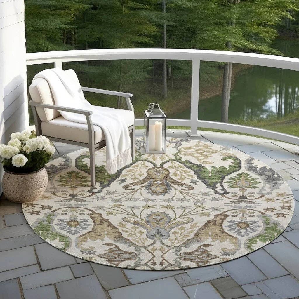 LOOMLAN – wholesale Area rug – Alfreda Ivory Washable Indoor-Outdoor Rug5