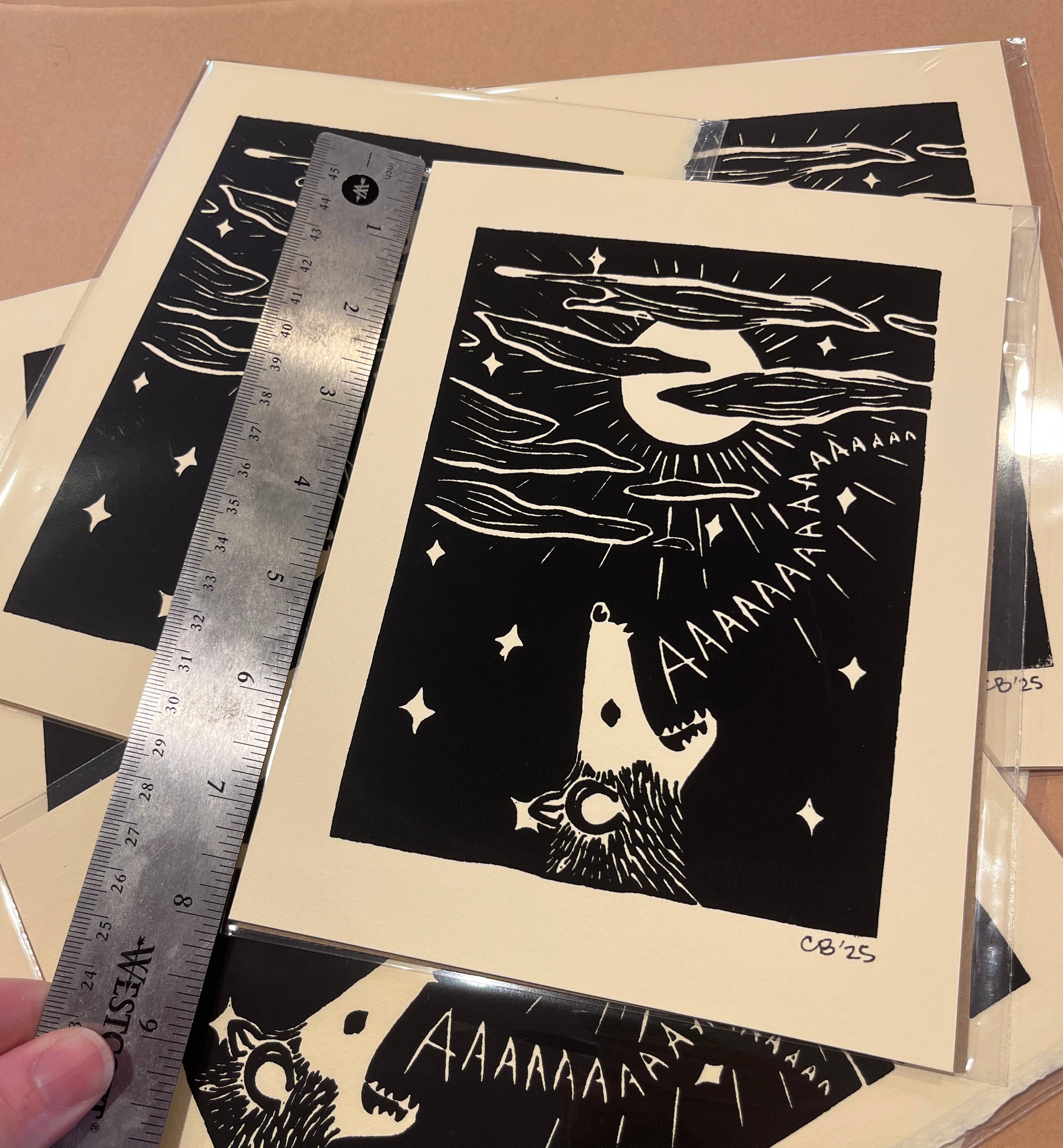 Critter Butts - Wholesale Art Print - Screaming Possum Print - Screen print on BFK Rives paper9