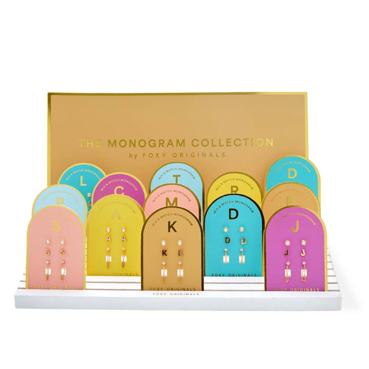 Collection Monogramme | Pack de Boucles d'Oreilles Alphabet à Mélanger et Assortir pour la vente par Foxy Originals