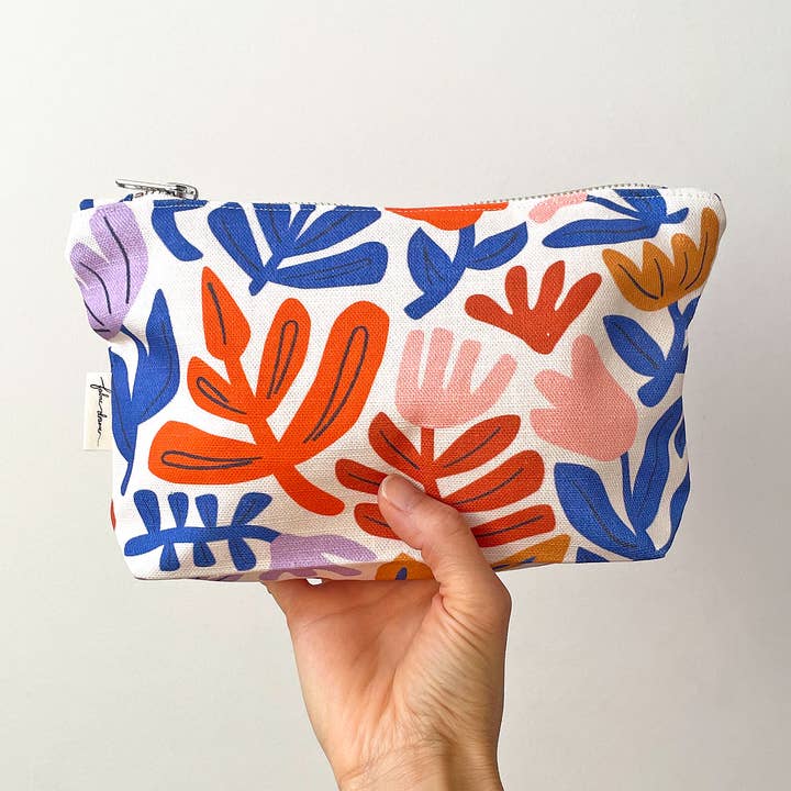 Fabric Drawer - Wholesale Pouch - Women's - Handmade Make-up, Travel, Fabric Zip Purse - Petals (Light)1