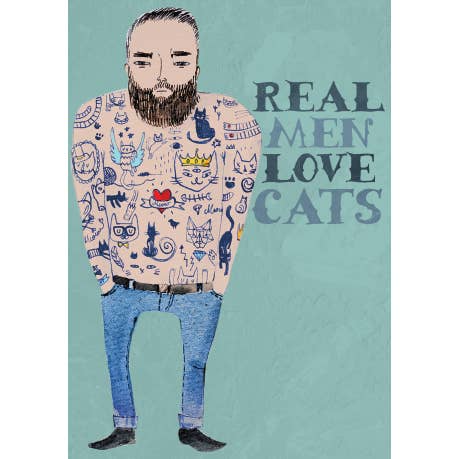 Real Men Love Cats for wholesale by Retrospect Greeting Cards