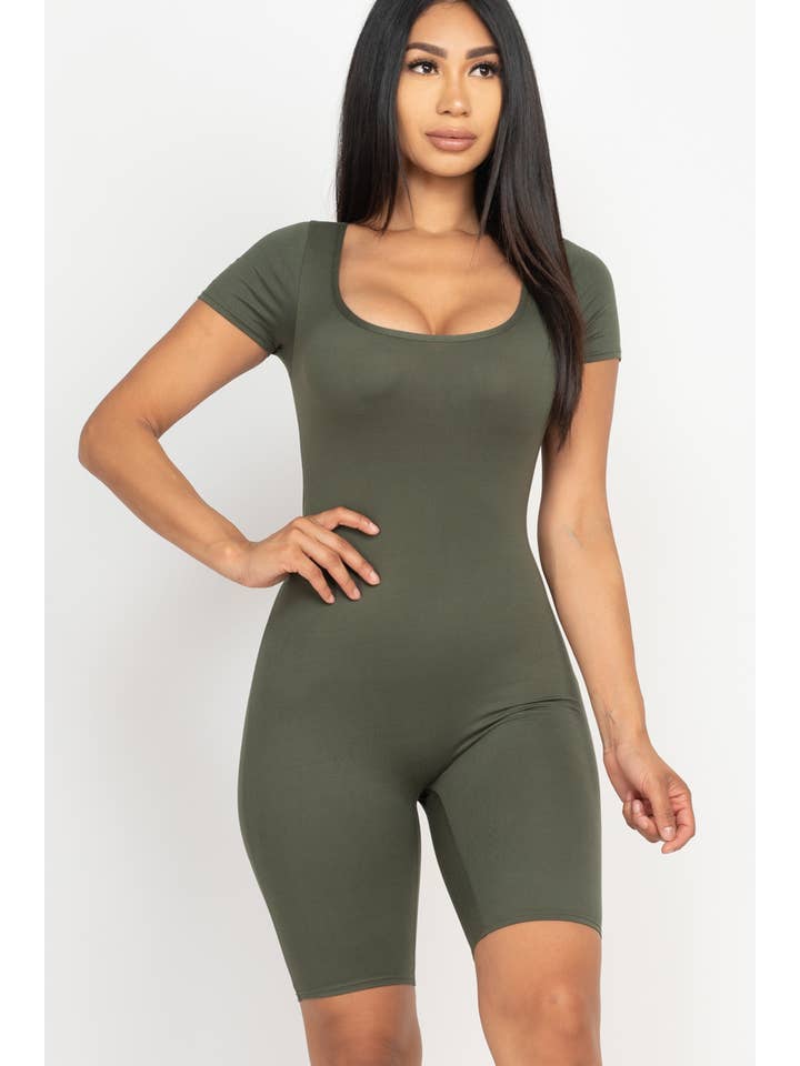 CAPELLA APPAREL - Wholesale Romper - Women's - Short Sleeve Scoop Neck Romper22