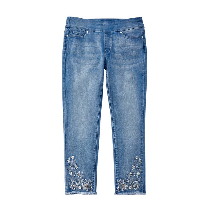 Embellished Capri Denim Pants for wholesale by Charlie Paige