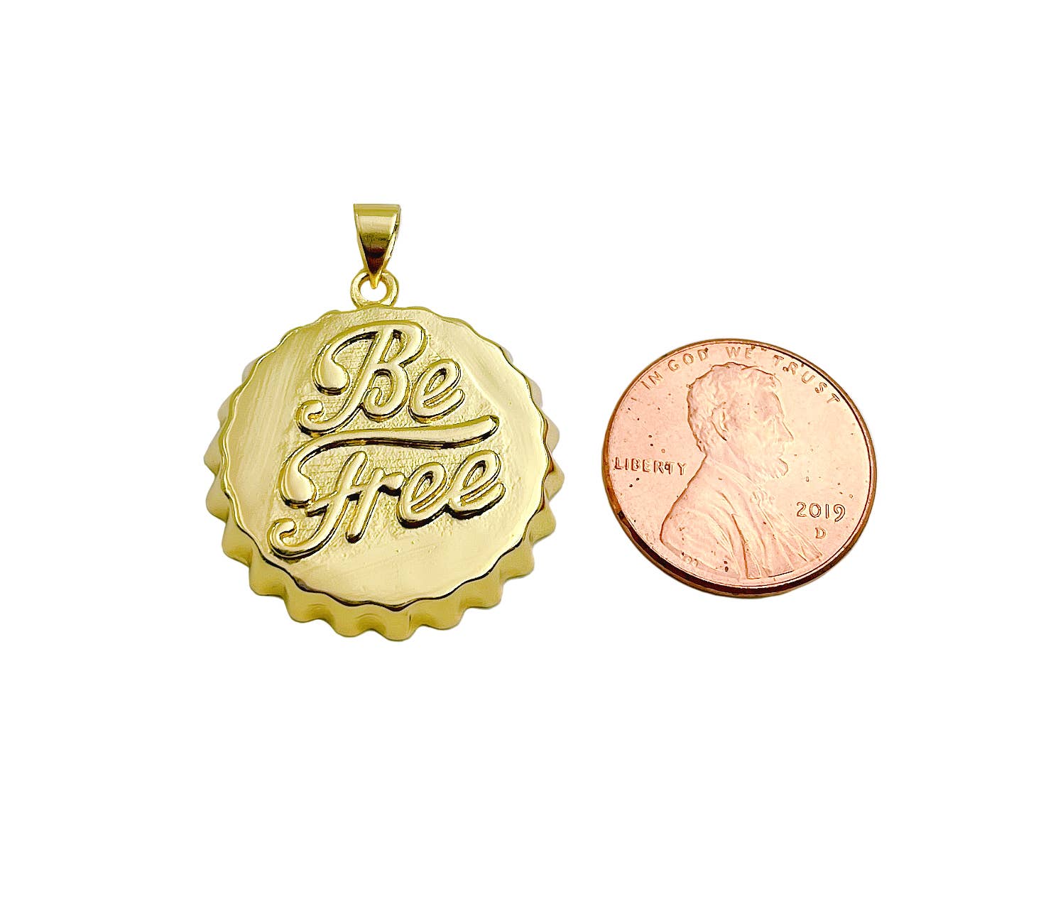 Beads Creation - Wholesale Individual Charm/Pendant - Gold Filled Soda Cap Pendant Charm Pendant, CP13042