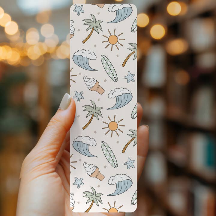 Surf And Sand Bookmark | Soft Matte Laminated for wholesale by Indie Heart Studio