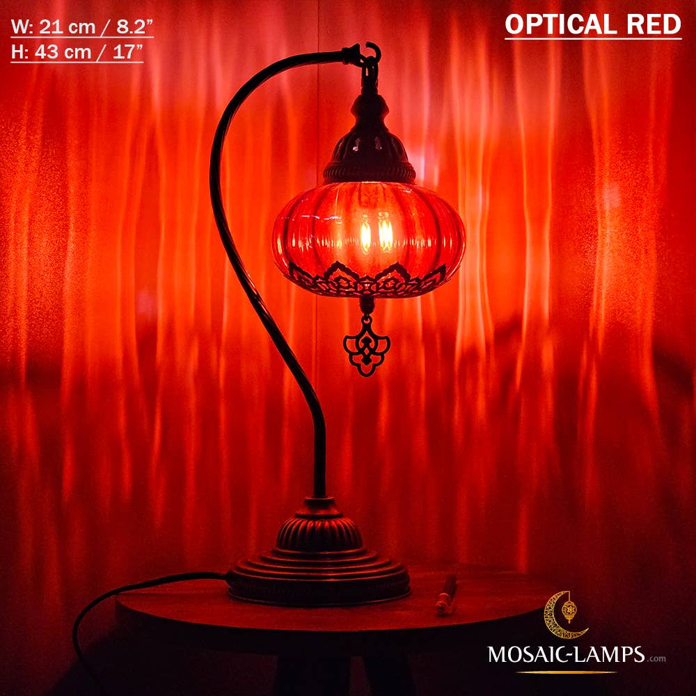 Mosaic Lamps - Vente Lampes d'appoint/de bureau - Lampe de table en verre clair à col de cygne, 8 modèles différents - Ottoman Gooseneck25