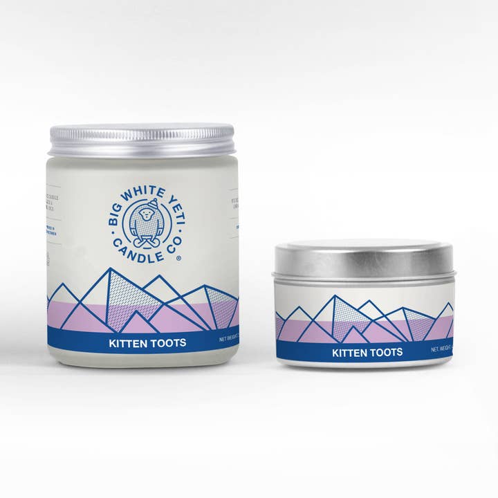 Big White Yeti - Wholesale Jar/Filled Candle - Kitten Toots Soy Candle - 6oz tin or 8oz glass jar1