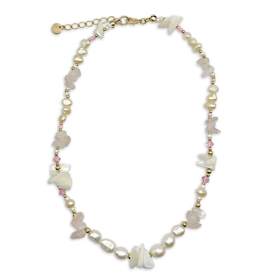 Camilla Limón - Wholesale Beaded/Pearl Necklace - Gemstone Fresh Water Pearl Mother of Pearl Gold Necklace4