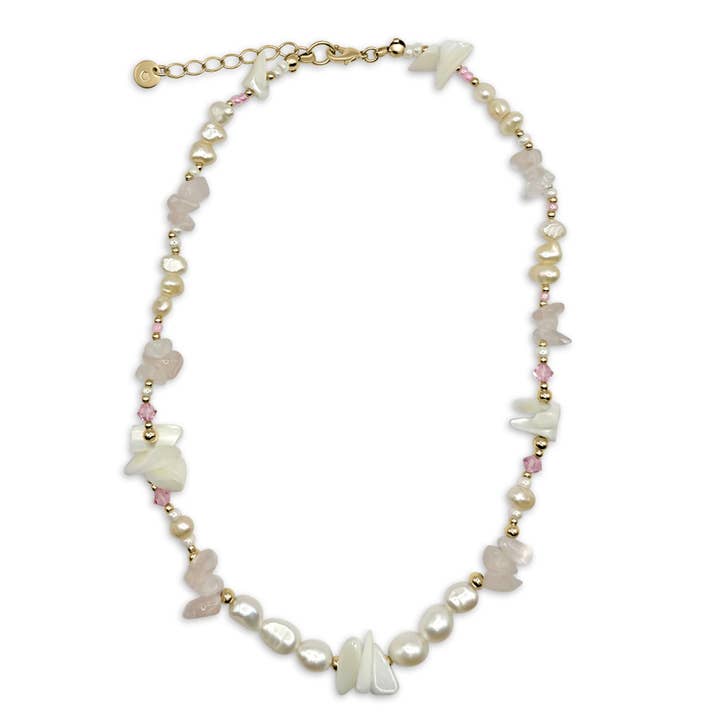 Camilla Limón - Wholesale Beaded/Pearl Necklace - Gemstone Fresh Water Pearl Mother of Pearl Gold Necklace4