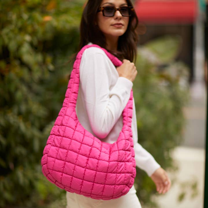 YOUZEY – Engroshandel Crossbodytaske - Dame – Cloud 9 Puffer Crossbody Taske - Hot Pink2