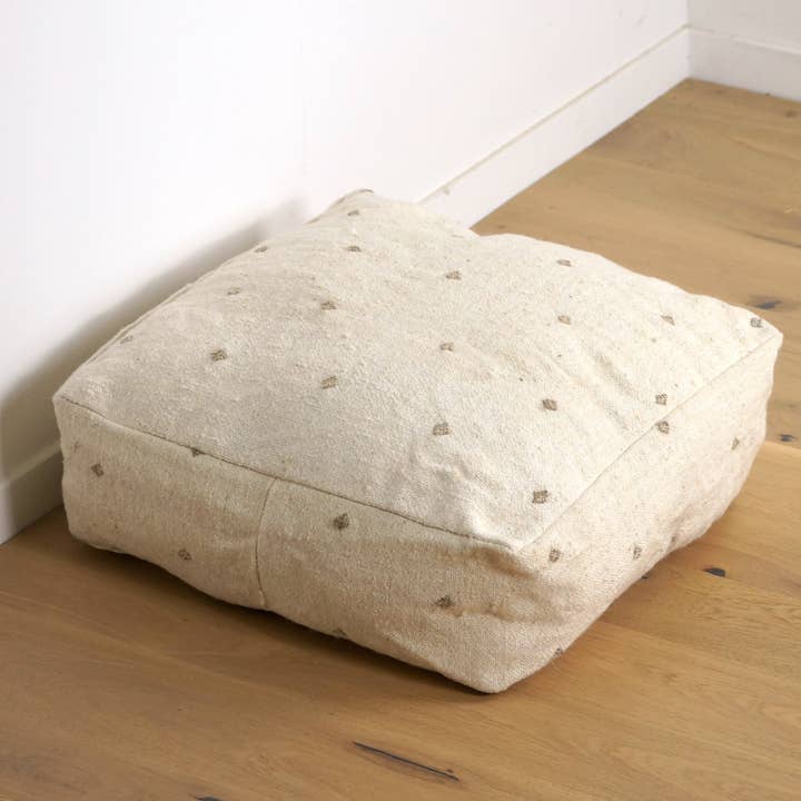 Bohome Living - Wholesale Pouf - Polka dot Moroccan wool pouf 60cm