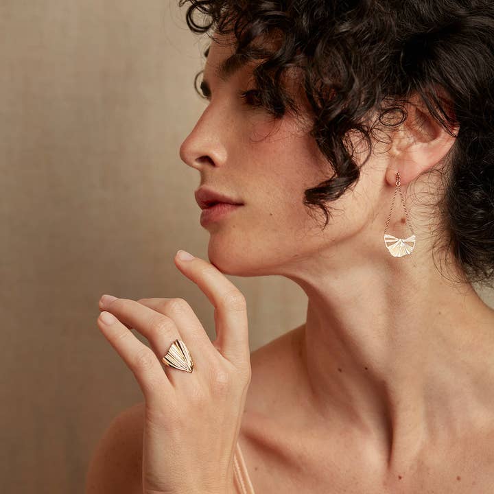 Nadja Carlotti - Wholesale Dangle Earrings - LONG GINKGO DANGLE EARRINGS2