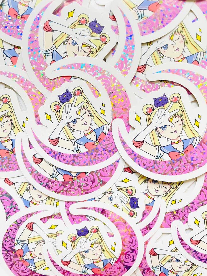 Sm Anime Glittery Stickers for wholesale by Artsyvushop