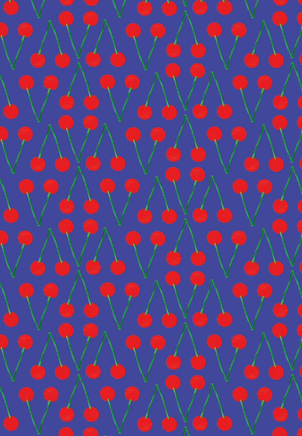 TenTa - Wholesale Wrapping Paper Roll - Bold Cherry Patterned Wrapping Paper – Blue Iris, Red, Green1