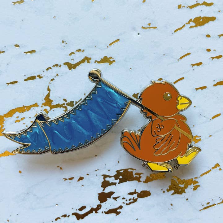 Épingle Émaillée Autographe Aigle Drapeau pour la vente par Kimchi Kreative