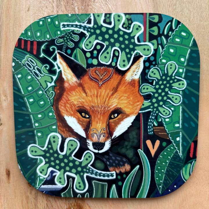 Fox Coaster, Woodland Fox, Animal Coasters for wholesale by Slumbermonkey Designs