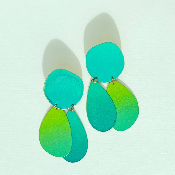 Aqua Pebble Earrings for wholesale by We Dream in Colour