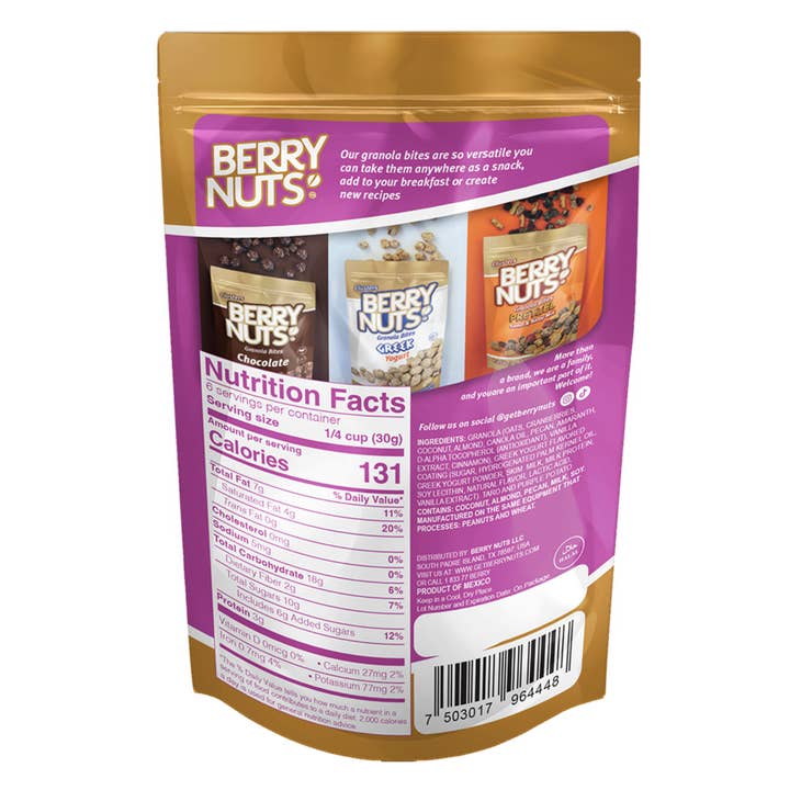 BERRY NUTS - Wholesale Granola - Berry Nuts® Greek Yogurt Taro Granola Bites 15 Pack (15x6.34 Oz)9