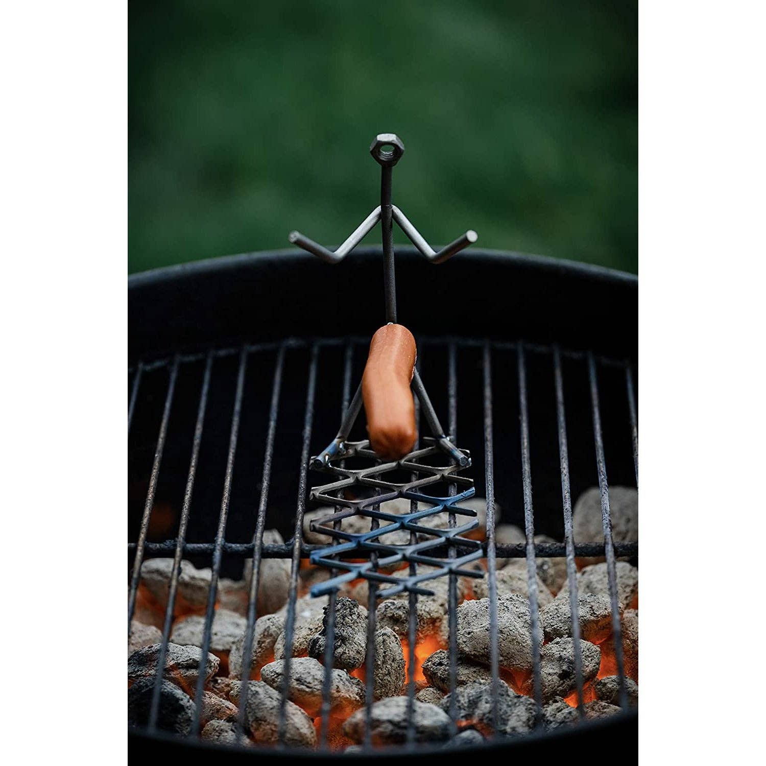 The Wine Savant /  Khen Glassware - Wholesale Outdoor Grill Tools - Steel Single Man Stick Figure Hotdog Griller Funny Barbeque4