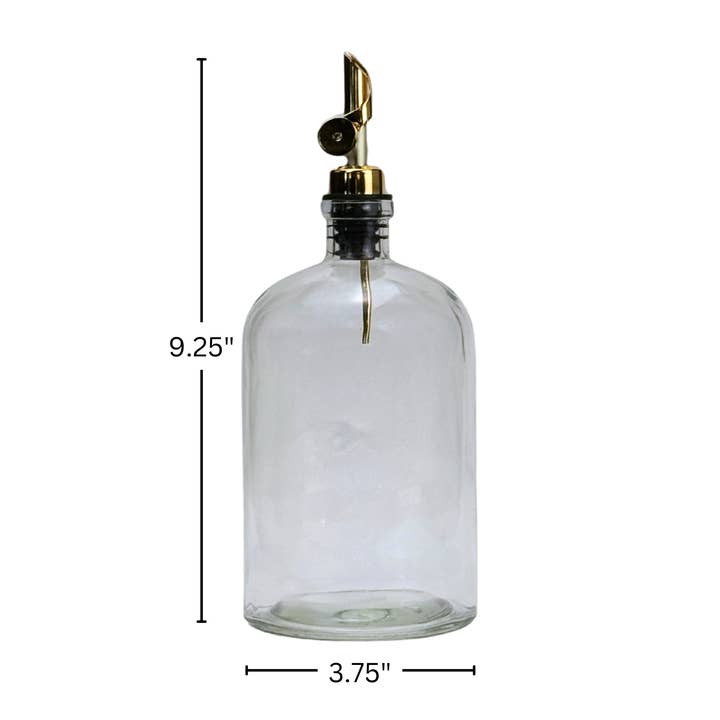 The Bottle Shoppe – wholesale Oil/vinegar dispenser – 25-ounce Apothecary Glass Bottle with Weighted Pour Spout