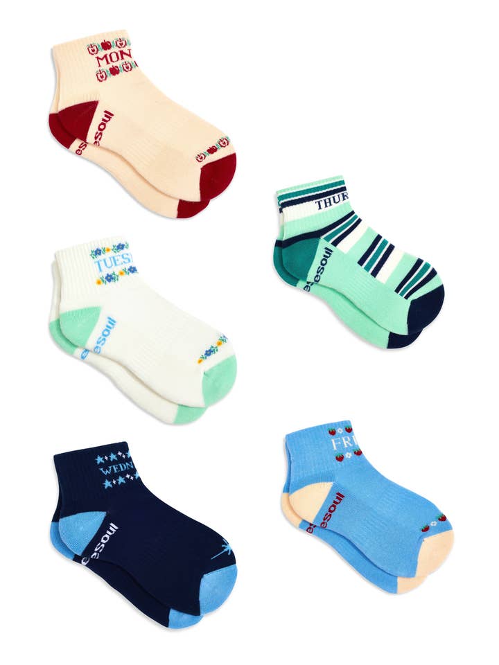 Days Of The Week Quarter Sock 5 Pack for wholesale by doublesoul