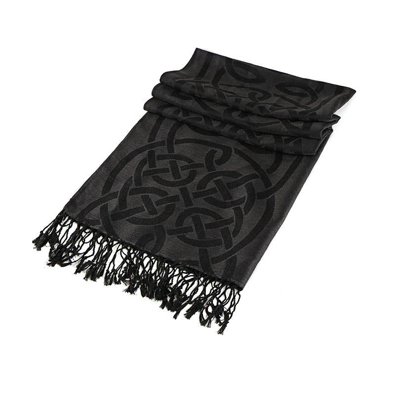 Black IRS-008C Celtic Trad Pashmina 65cm x 190cm for wholesale on Faire1