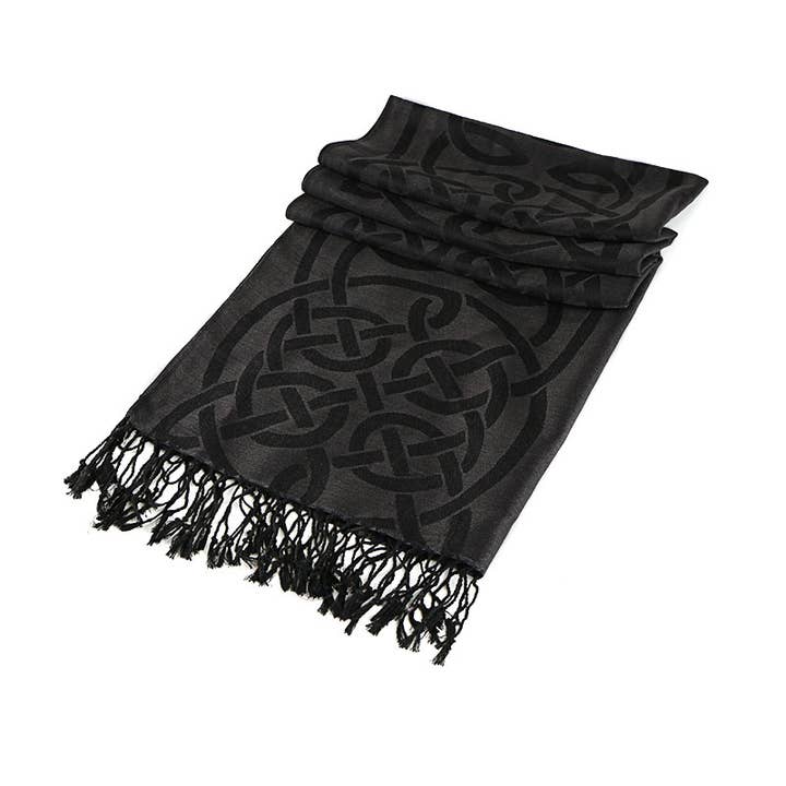 Black IRS-008C Celtic Trad Pashmina 65cm x 190cm for wholesale on Faire1