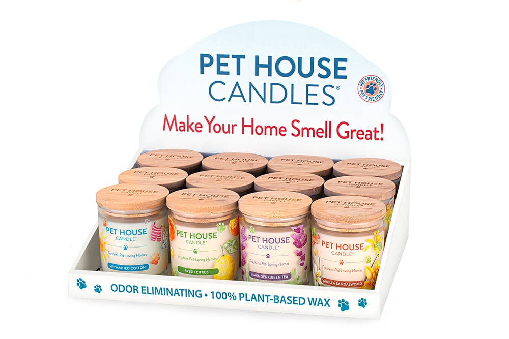Pet House by One Fur All - Vente Bougie en bocal - Best Seller Display 9 oz Bougies pour les maisons qui aiment les animaux