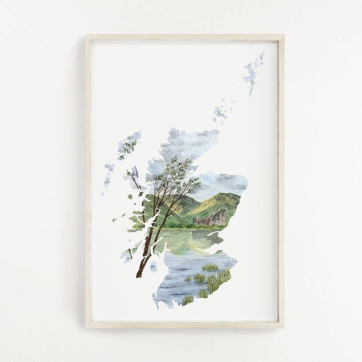 Impressão em aquarela da Escócia, Arte da Escócia, Pintura da Escócia, por atacado de Emilie Taylor