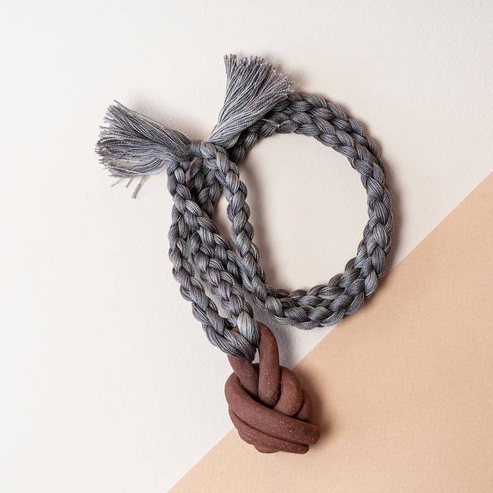 Pewter Knot - Red Earth - Matte Unglazed Ceramic, Hand Dyed Cotton for wholesale on Faire
