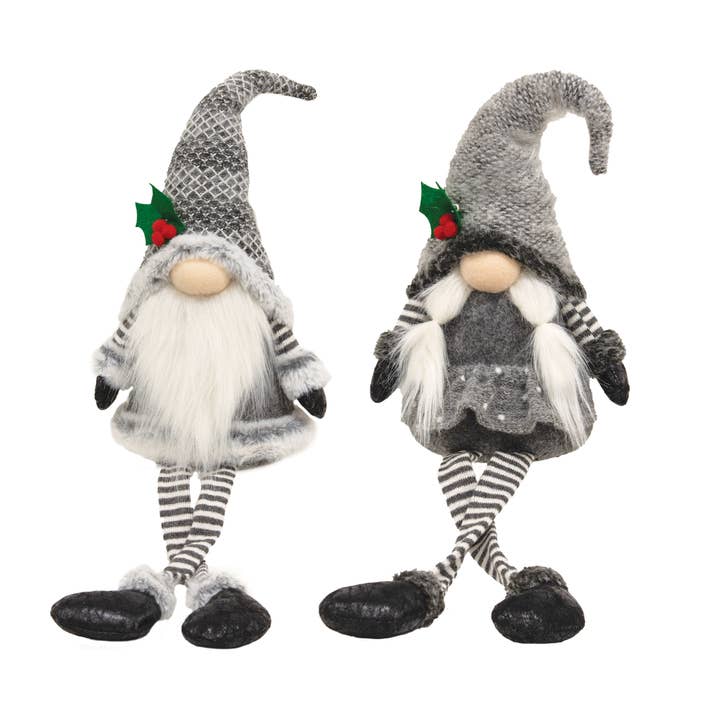 Assorted Dangle Leg Mr & Mrs Santa Gnome Figurine for wholesale by Bright Ideas