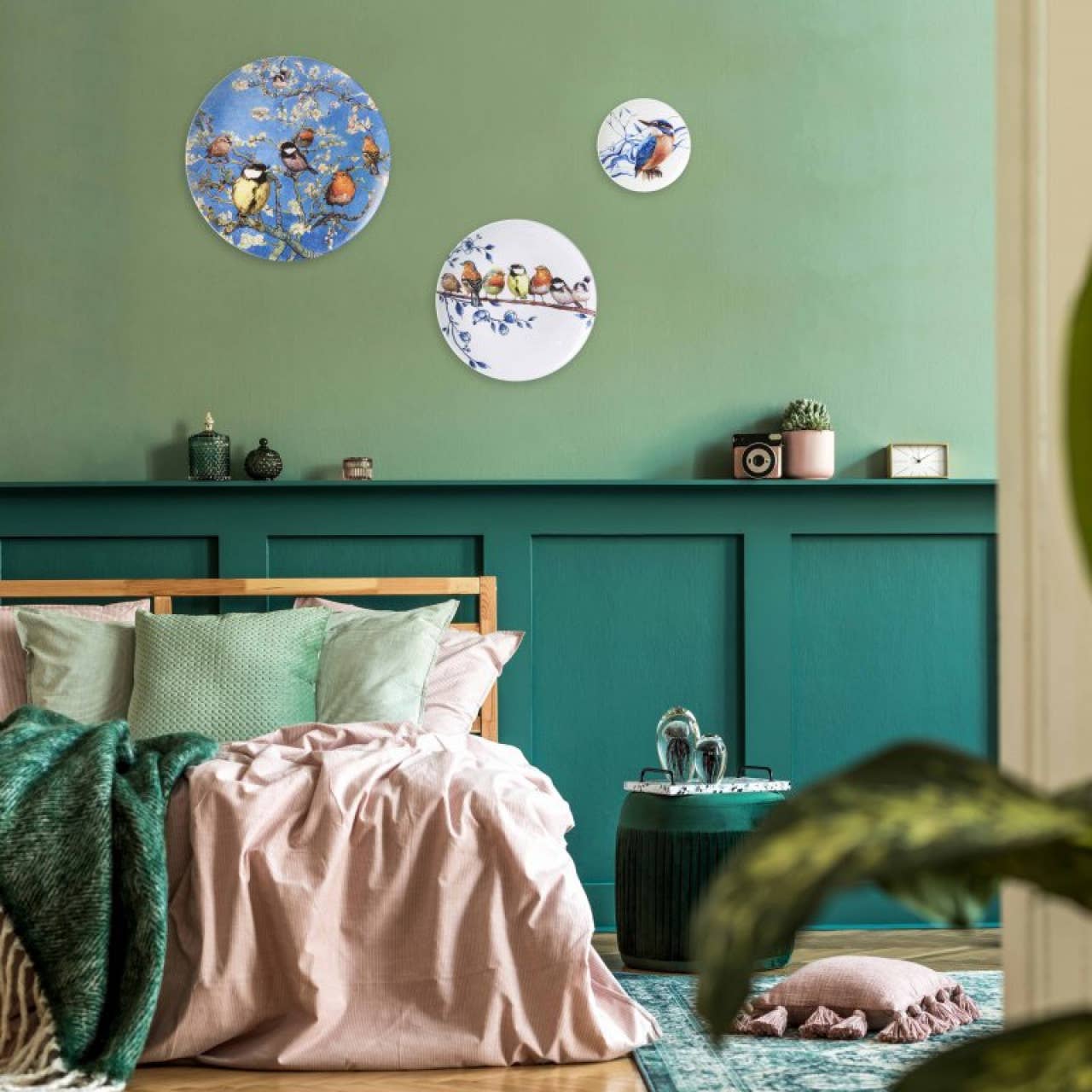 Heinen Delfts Blauw - Vente Assiettes/plats/bols de décoration - Assiette Oiseaux de la forêt2