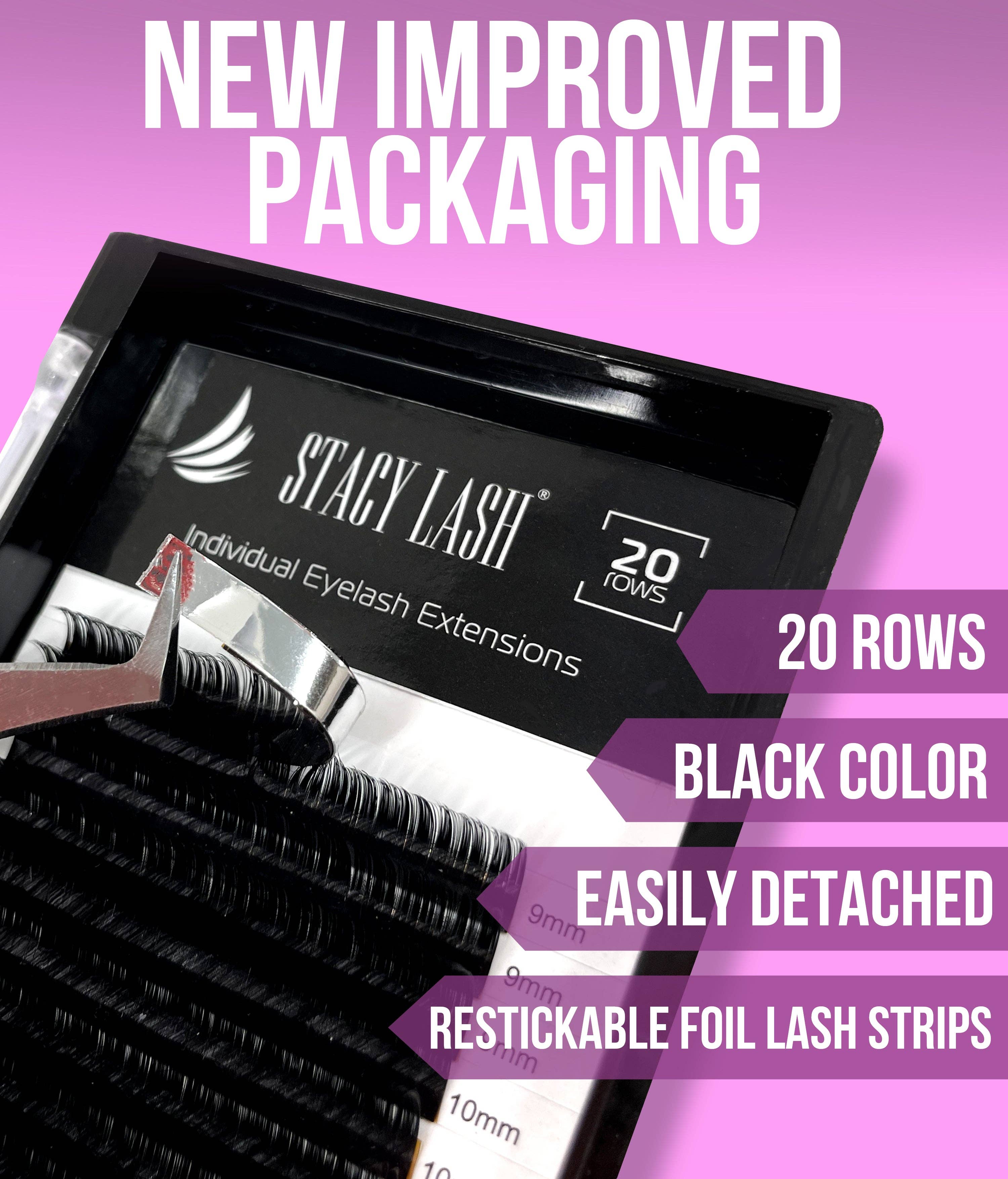 Stacy Lash - Wholesale False/Fake Eyelashes - 20 Rows - Mink Eyelash Extensions C Curl1