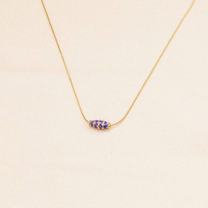 Halsketten Corinthe violette dünne Halskette für den Großhandel von Olivolga Bijoux