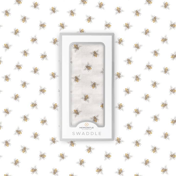 Newcastle Classics - Wholesale Swaddle - Baby - Honey Bee Bamboo Swaddle1