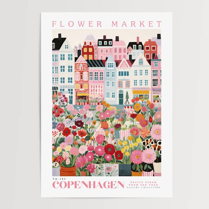 Copenhagen Flower Market Poster for wholesale by Enchanted Sights