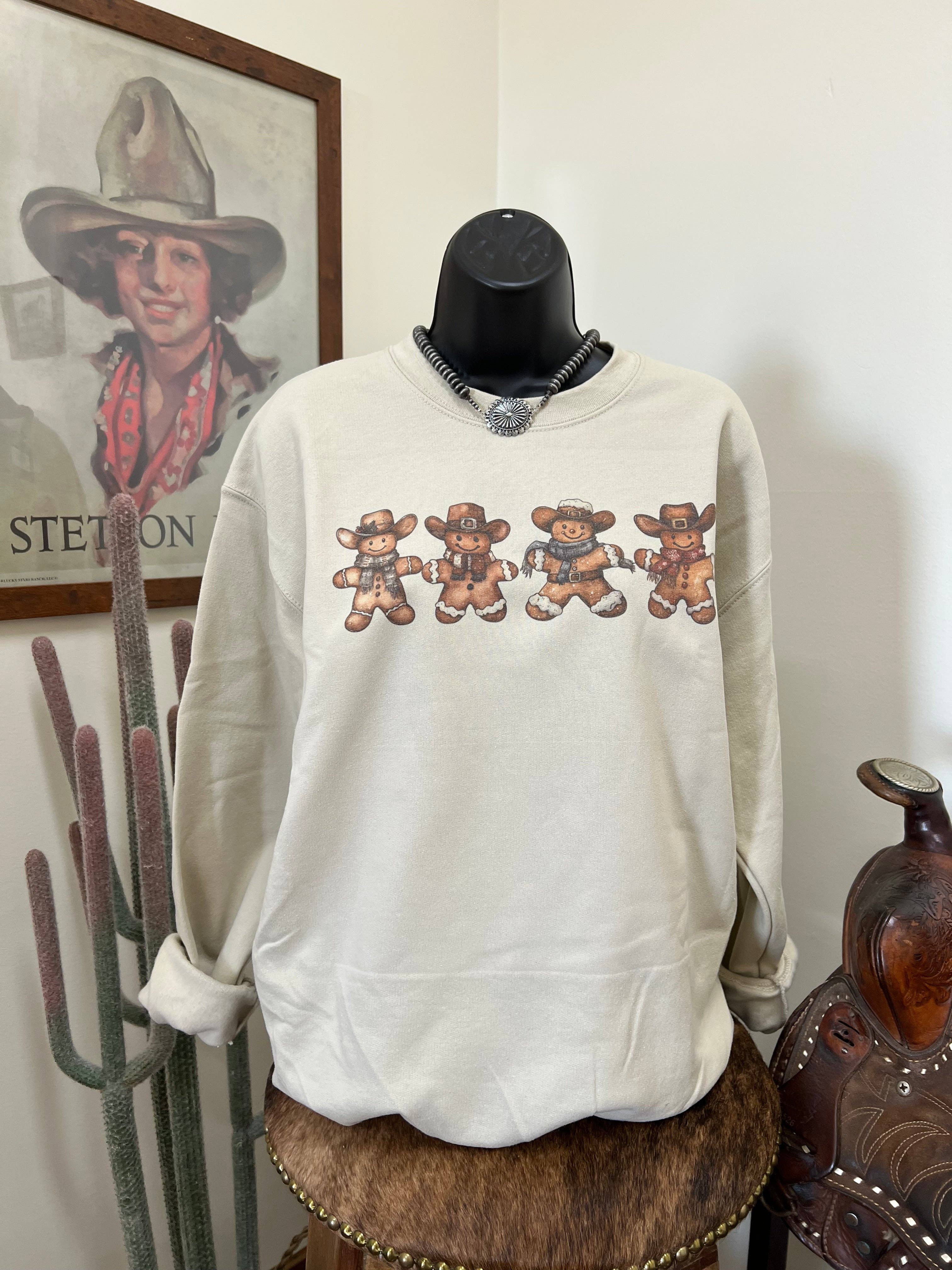 Lost Creek Boutique LLC – wholesale Graphic sweatshirt – Women’s – Cowboy Gingerbread Gang Crewneck2