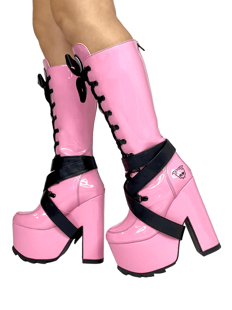 YRU Shoes – Engroshandel Støvler - Dame – VAMP - PINK/BLACK4