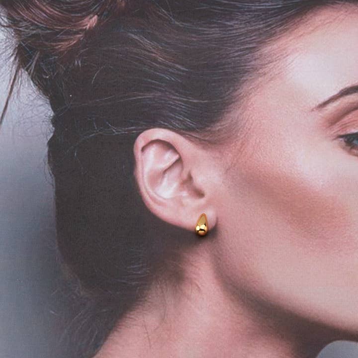 Yellow gold Steel Drop-Shaped Earring (S) for wholesale on Faire1