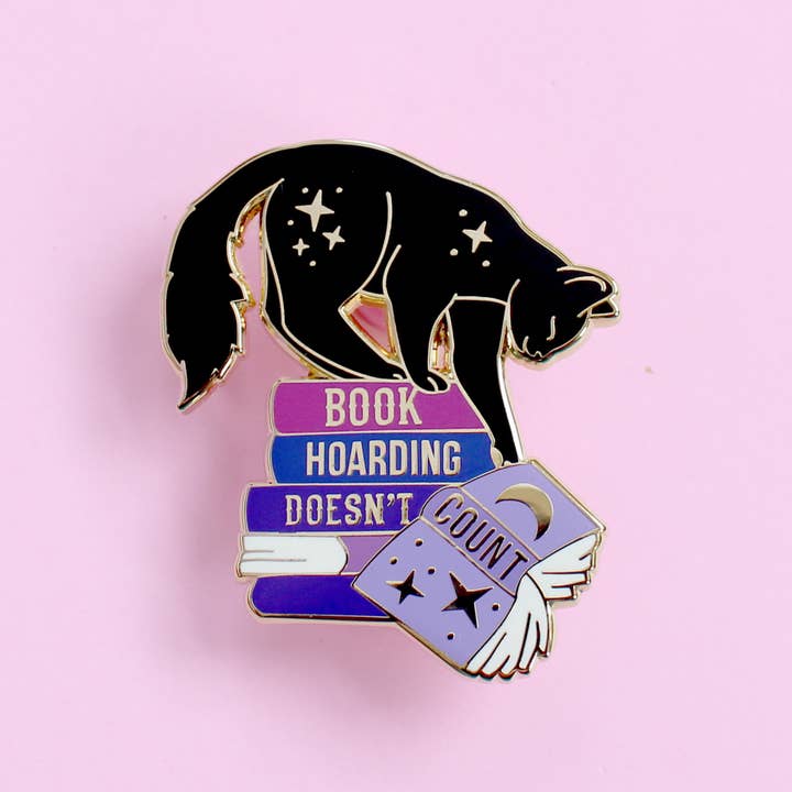 Glitter Punk – wholesale Lapel pin/button – Book Hoarding Doesn’t Count Enamel Pin2