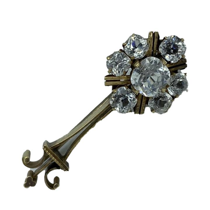 Rex Parsa Jewelry - Wholesale Brooch - Victorian 14k Old Minor Paste Pin.