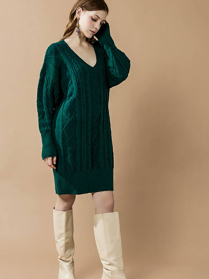 noflik - Wholesale Dress - Women's - IND1023 Cable Knit Dress-12pcs Pack $4.99/unit (71%OFF)15