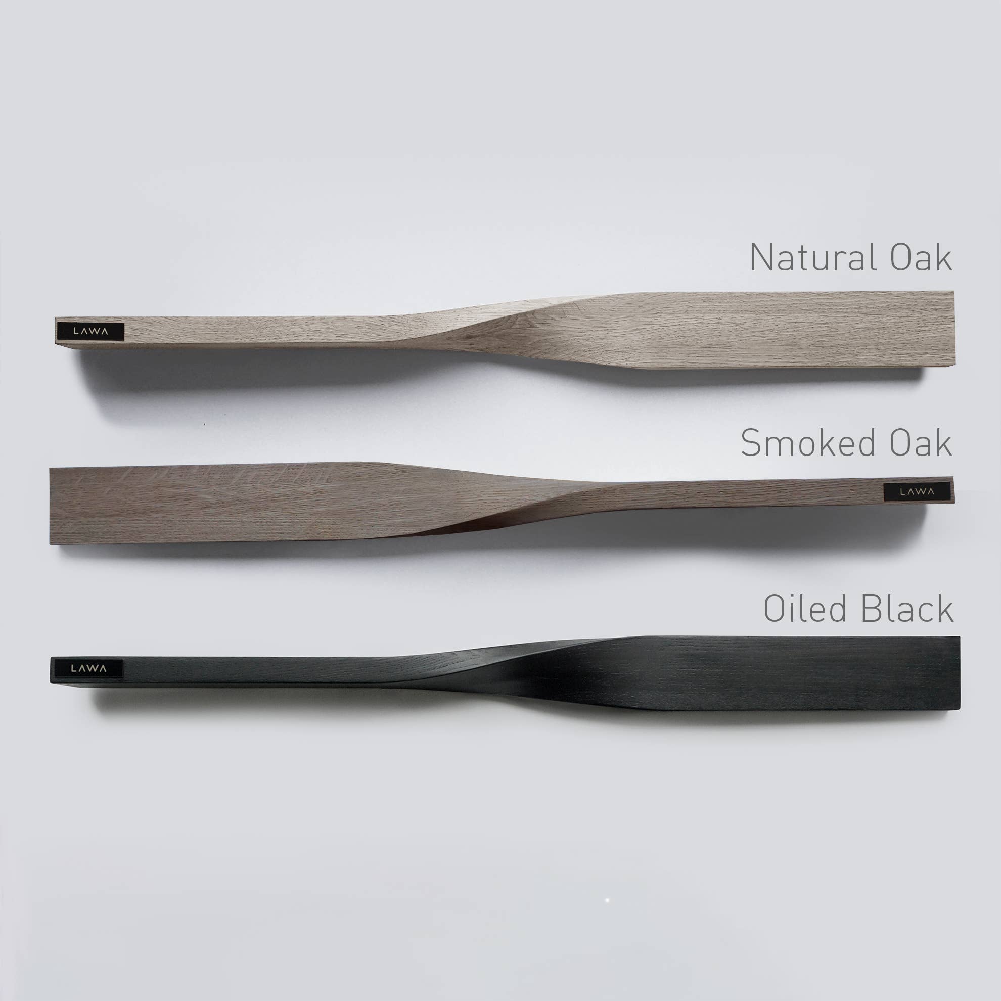 Lawa Design - Wholesale Knife Storage - Twist Shelf Smoked Oak - wooden magnetic knive board4