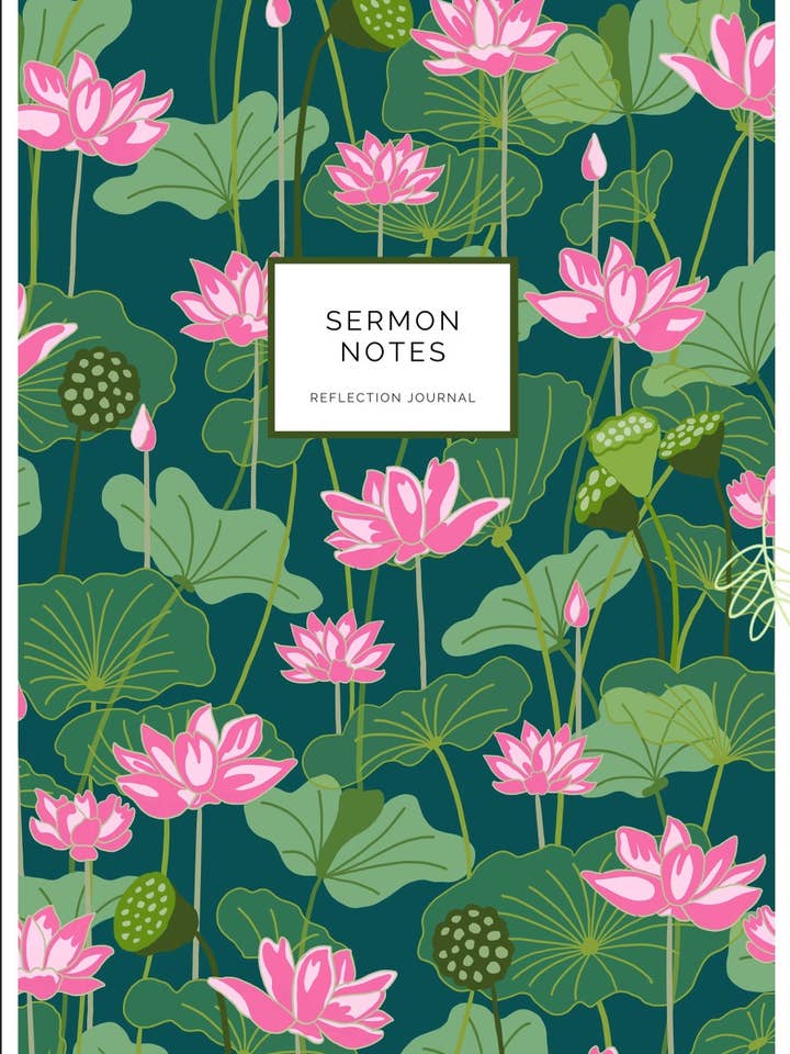 Lilly Sermon Notes | 104 Guided Pages | Eco Friendly for wholesale by Laura Adams