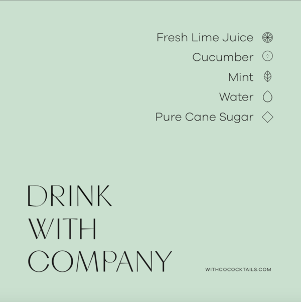 WithCo Cocktails - Wholesale Cocktail Mix/Syrup - Hey Girl Mix (Cucumber, Mint, Lime)8