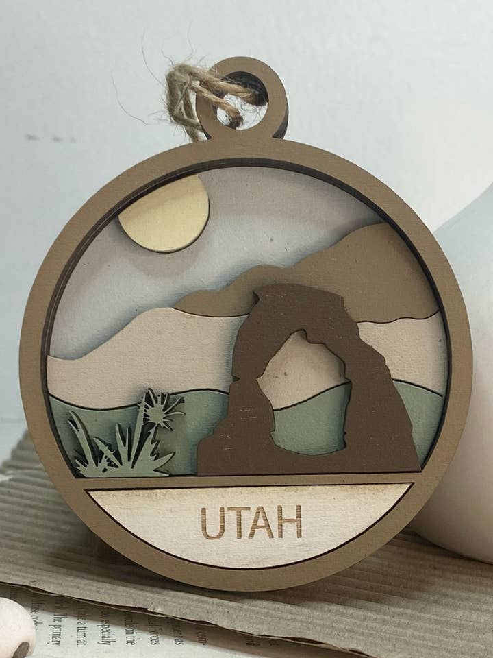 Utah State Ornament or Gift Tag for wholesale by Pine Designs
